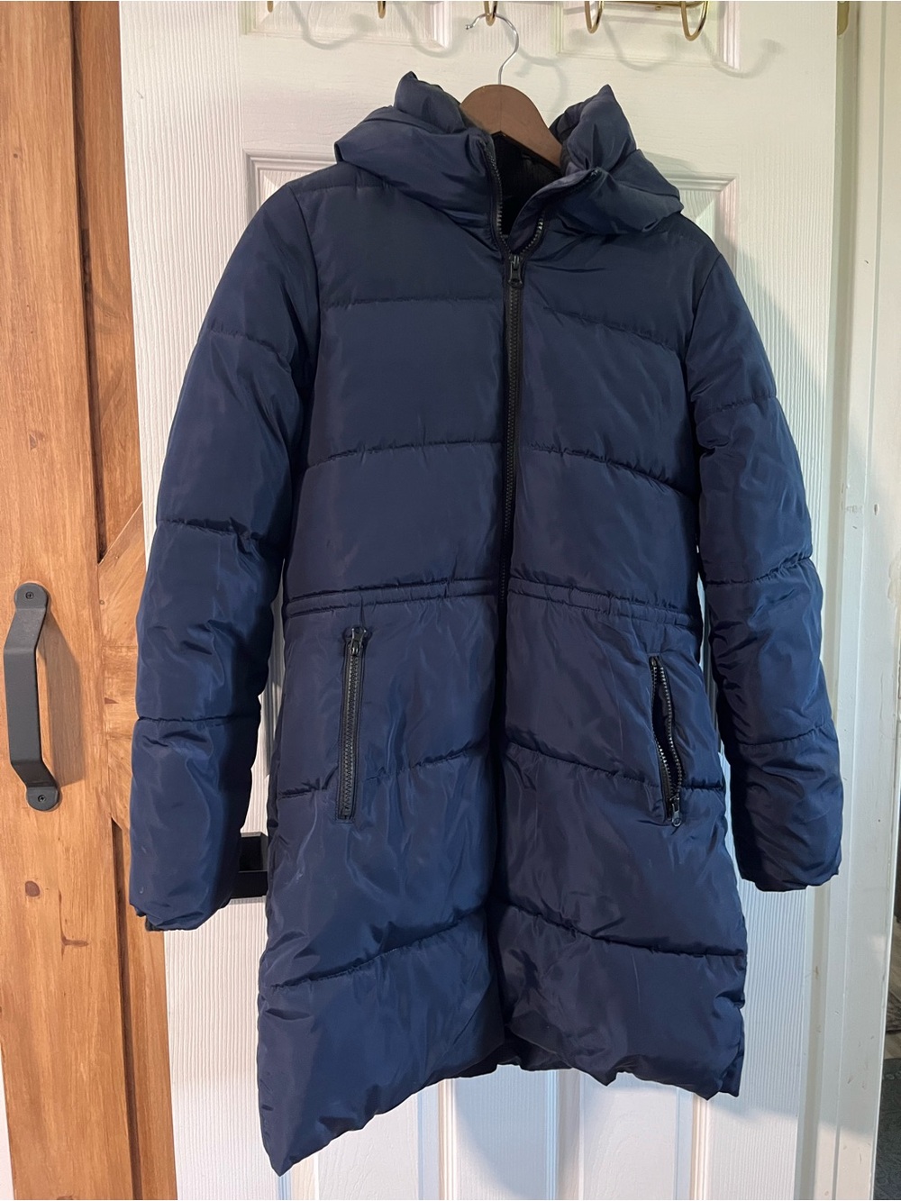 Women’s Navy Blue Puffer Jacket - Size S/P
